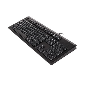 Tastatura USB A4TECH standard 104 taste, layout US, lungime cablu 1,5M, taste joase, subtiri, neagra, A4TECH KR-92